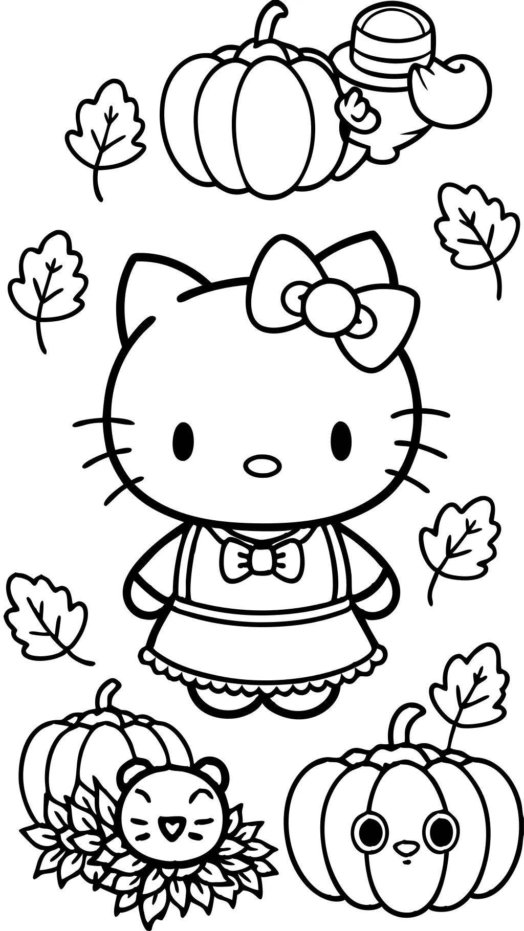 Acción de Gracias Páginas para colorear de Hello Kitty